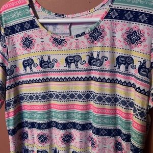 Bobbie Brooks Elephant Top XL blouse dress shirt